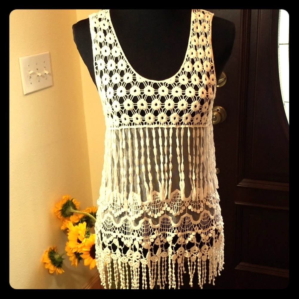 Woven Lace Summer Shirt Size M